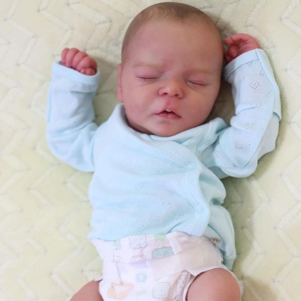 NPK 46см Спящая Даррен Реборн Новорожденная игрушка для новорожденных Реалистичная — фото 5