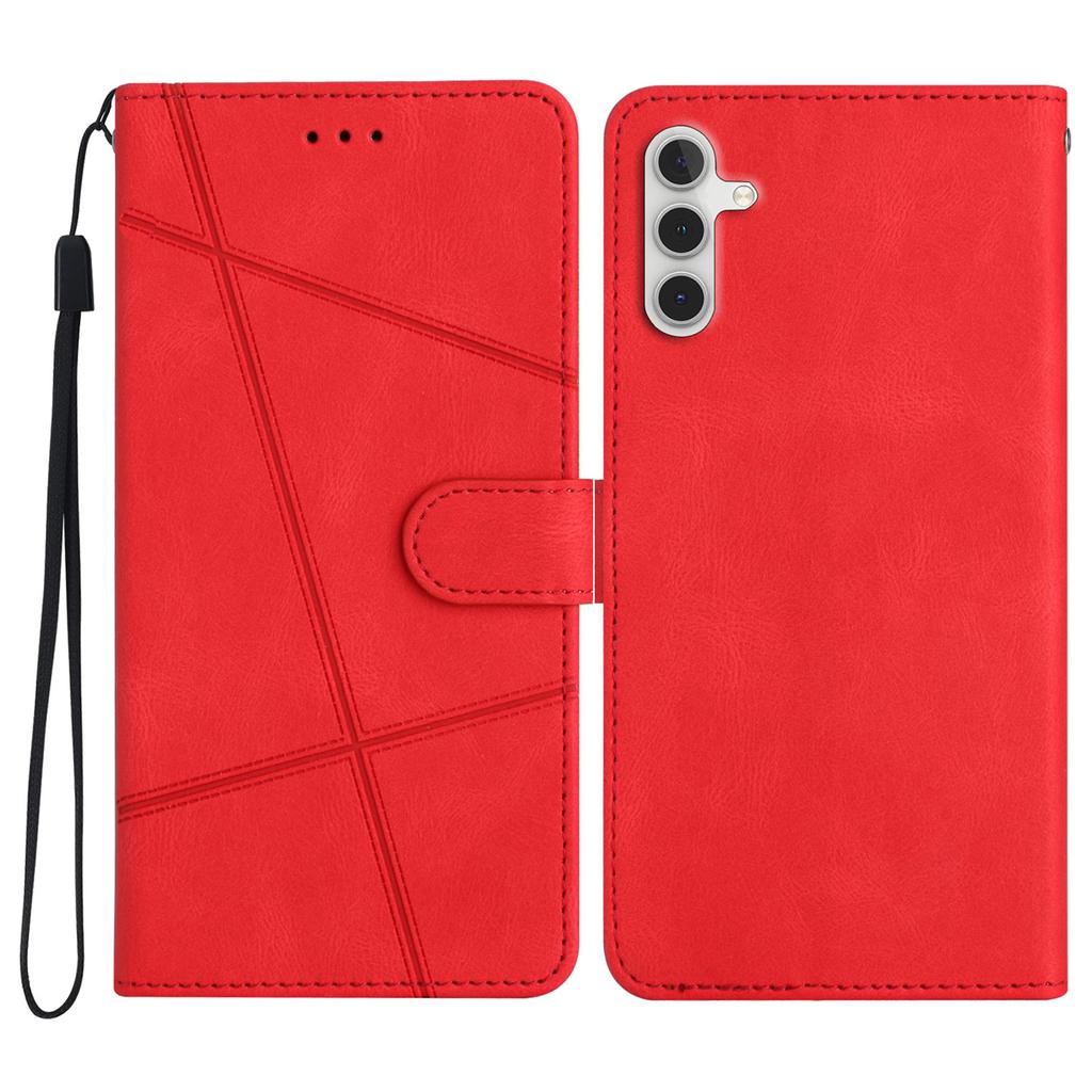 Für Samsung Galaxy S25 FE Brieftasche Hülle Liniengeprägtes Hautgefühl Leder Klapphandyhülle