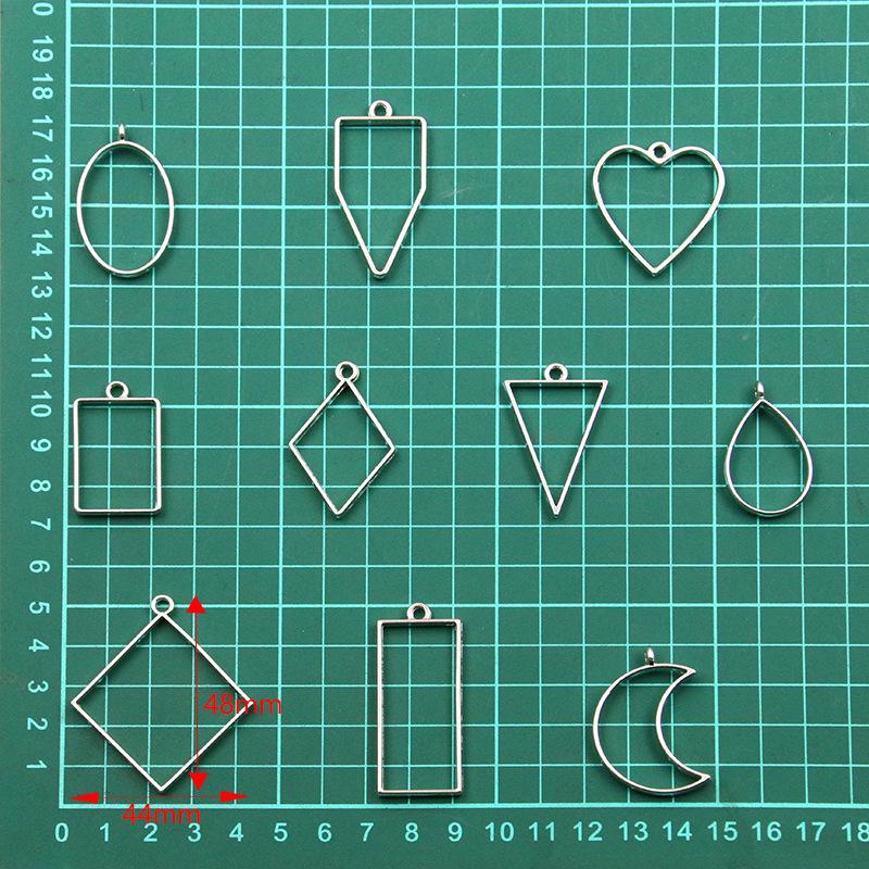 3-Color DIY Alloy Jewelry Geometric Epoxy Resin Mold Frames