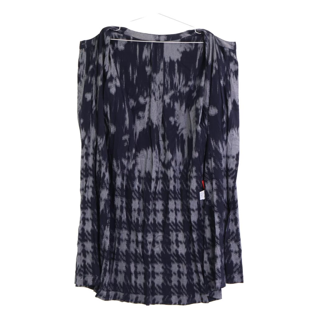 Haat HA03FT673 Navy x Gray All-Over Print Short Sleeve Collarless Shirt Dress dress 2 Black GreyUsed