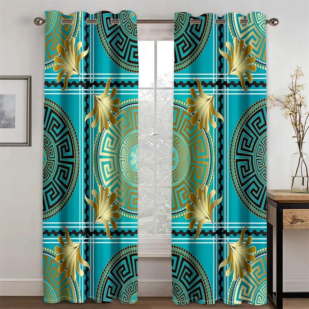 

Оптовая продажа, дешевые люксовые бренды, современные золотые, бесплатная доставка, 2 шт., затемняющие оконные шторы для гостиной, спальни, драпировки, декорации 2x50W130H(CM)&Grommet Top