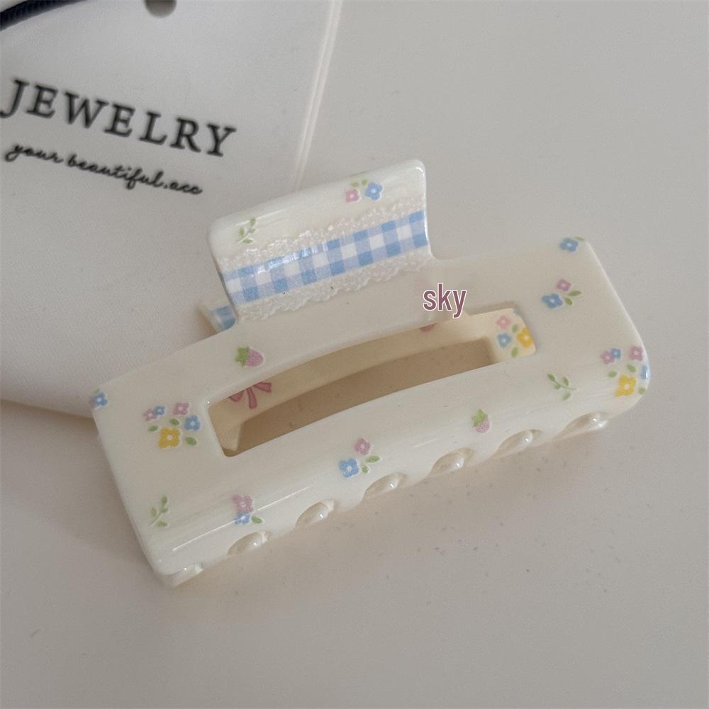 

Floral Plaid Bow Claw Clip - Acrylic Hair Accessory
