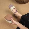 Mary Lightweight Color Matching Flat Bottom Light Mouth Single Shoes Old Beijing Cloth Shoes Women's Flat Bottom Foreign Style Explosion 2025 Fragra