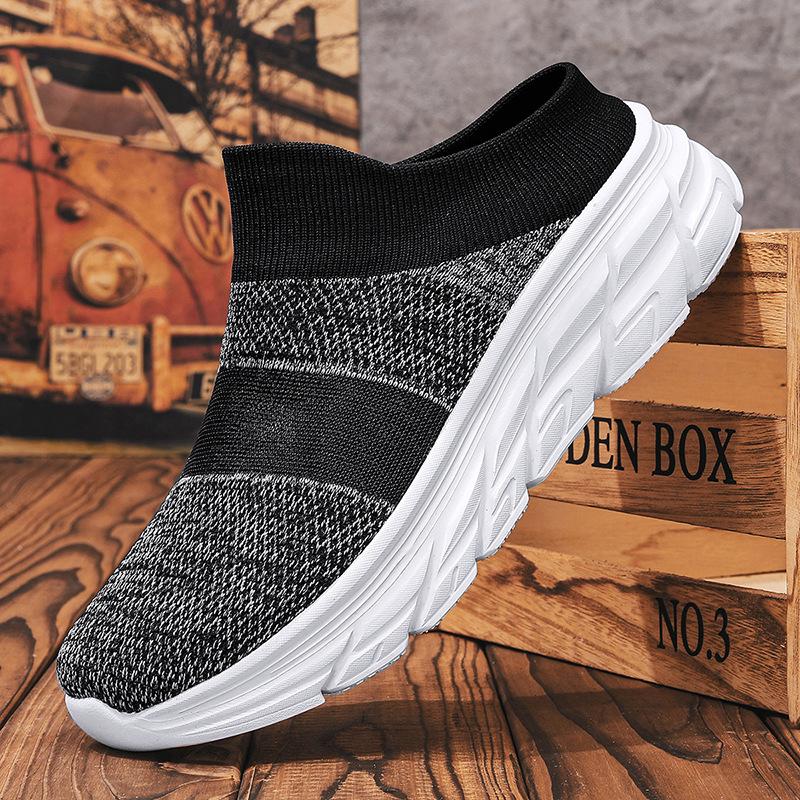 Men's shoes large size summer breathable fly-woven mesh 47 casual one-pedal half-tray sports light and versatile walking