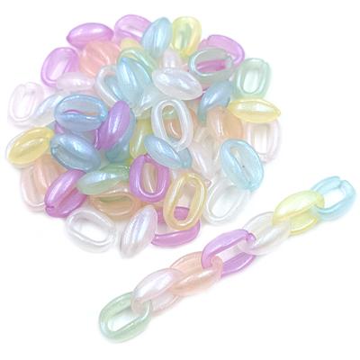 Hochwertige 20 Stück Acryl Fluoreszierende Kette Lose Perlen für Armband Halskette Herstellung Kreative Lose Perlen Perlen DIY Schmuckzubehör Mode