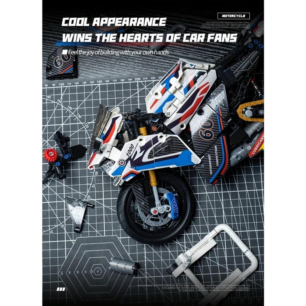1/8 Motorcycle Building Blocks Set Super Motorbike Model Kit Technical Racing Kids Assembled Toys Gifts for Boys and Girls