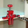 Cabinet Hardware Jig Adjustable Cabinet Door Mounting Tool with Rebounder Hole Punch for Hinge Alignment Aluminum Alloy