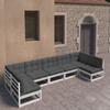 Day and Night - Day and Night Garden Furniture Set 7 Pieces with Solid White Pine Wood Cushions