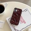 Burgundy Pleated Texture Phone Case for iPhone 15/16 Pro Max/17 Air