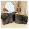 Ladies Portable Cosmetic Bag Large-capacity Glossy Travel Washing Bag for Women's Leather Makeup Storage Bag Toilet Storage Case