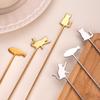 304 stainless steel spoon creative cat fish spoon cake dessert spoon cute long handle stirring coffee spoon spoon