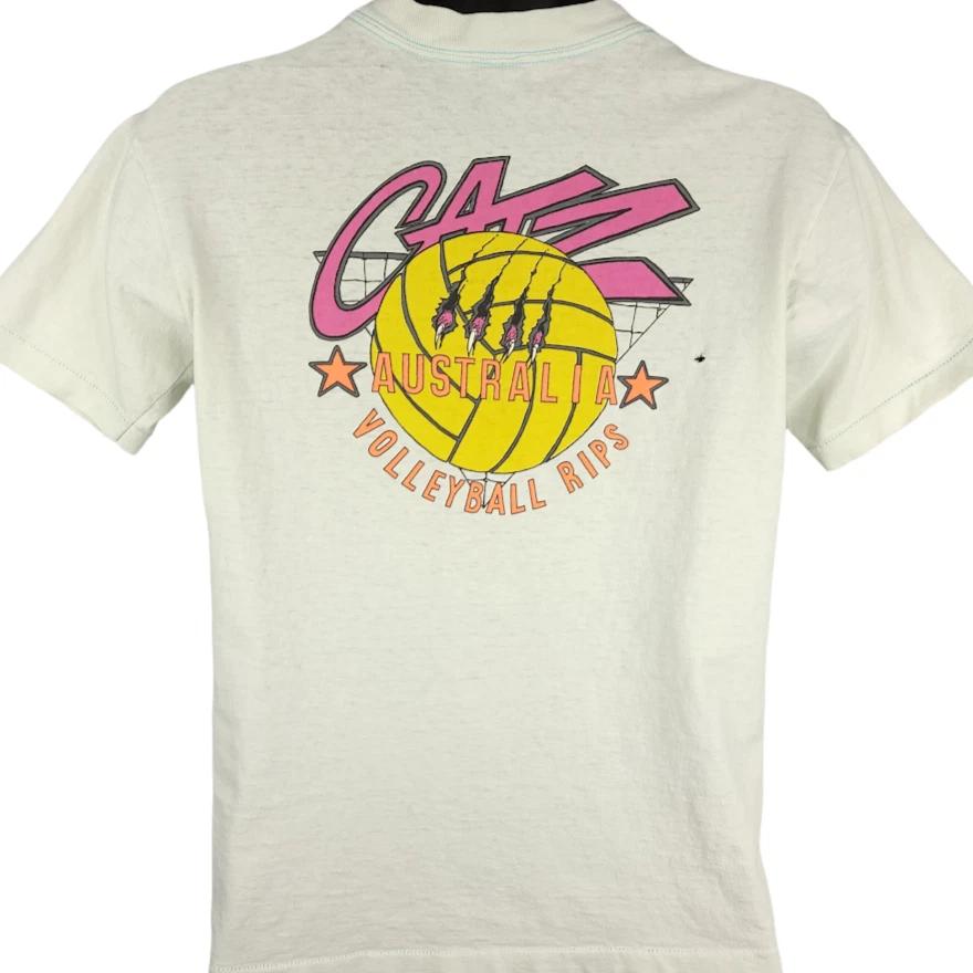 

Vintage Catz Volleyball Rips 100% Cotton T-shirt Mens Tees Top Mens Size Small 80s Australia Beach Sports S