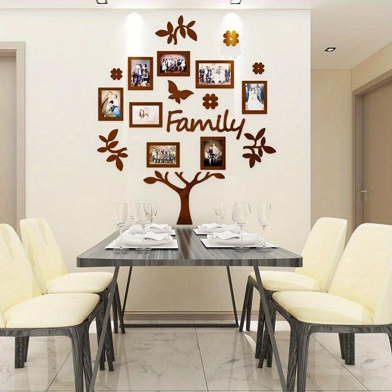 1Set New 3D Creative Home Decoration Photo Frame Tree Wall Sticker Living Room Bedroom Acrylic Stickers Home Decoration Supplies