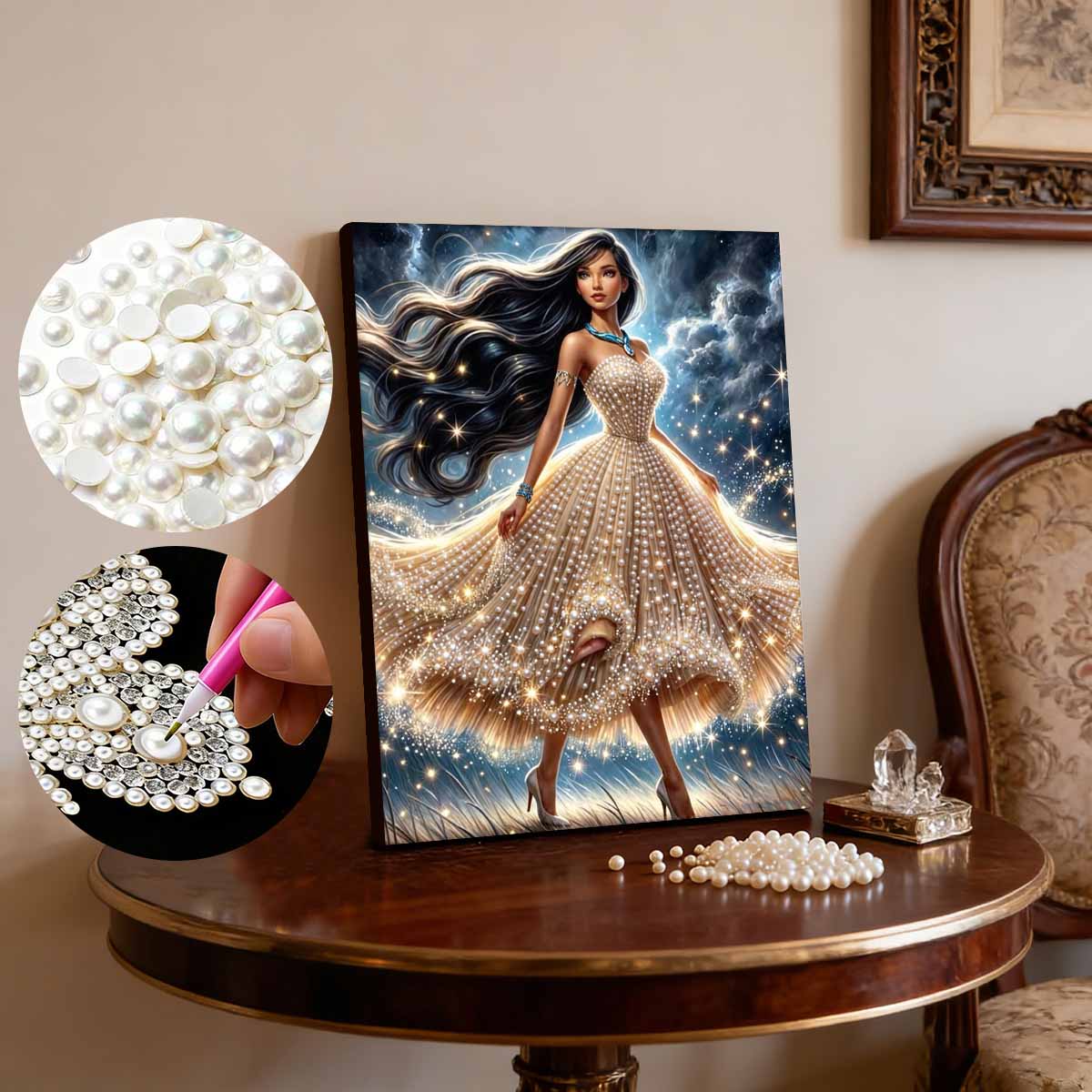 Disney Pocahontas Pearl Painting Art 5D Diy Full Diamond Embroidery Mosaic Cross Stitch Kit Home Room Decor
