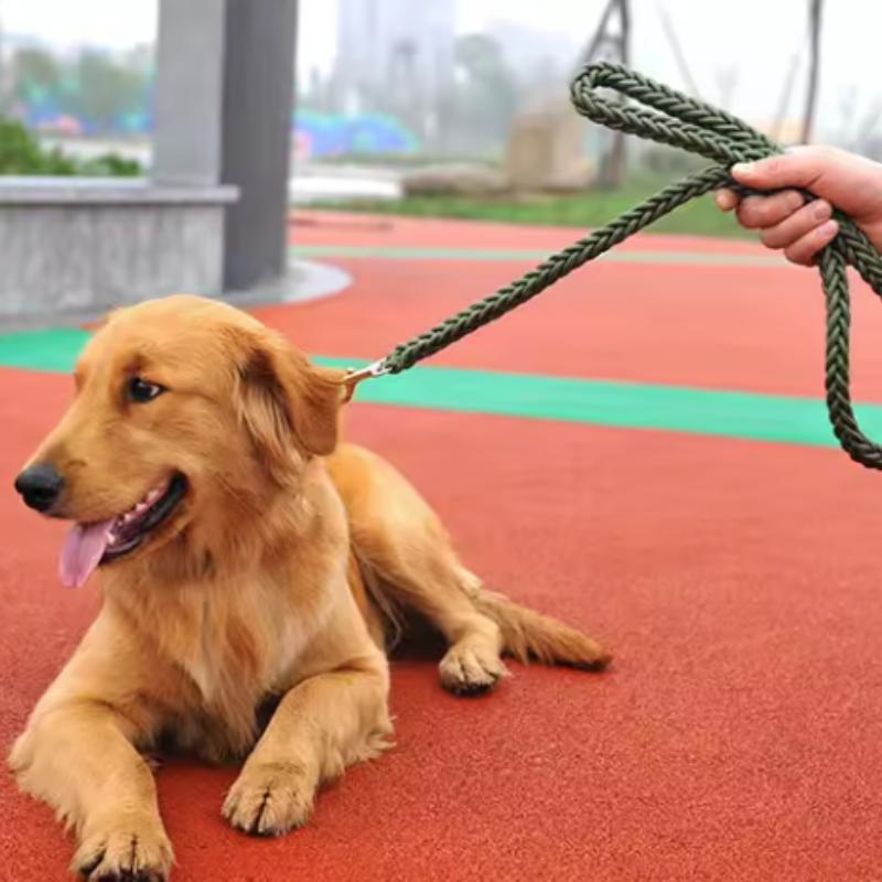 Large Dog Leash Nylon Braided Traction Rope Pet Walking Thick Hand Rope For Bulldog Rottweiler Hound Dogs Accessories