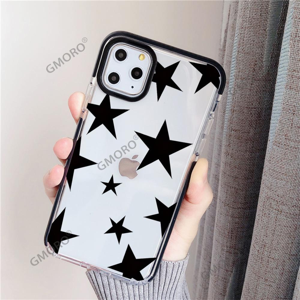 New Graffiti Stars for iPhone16 Premium Mobile Phone Case Apple 17Pro Transparent All-inclusive Soft Case