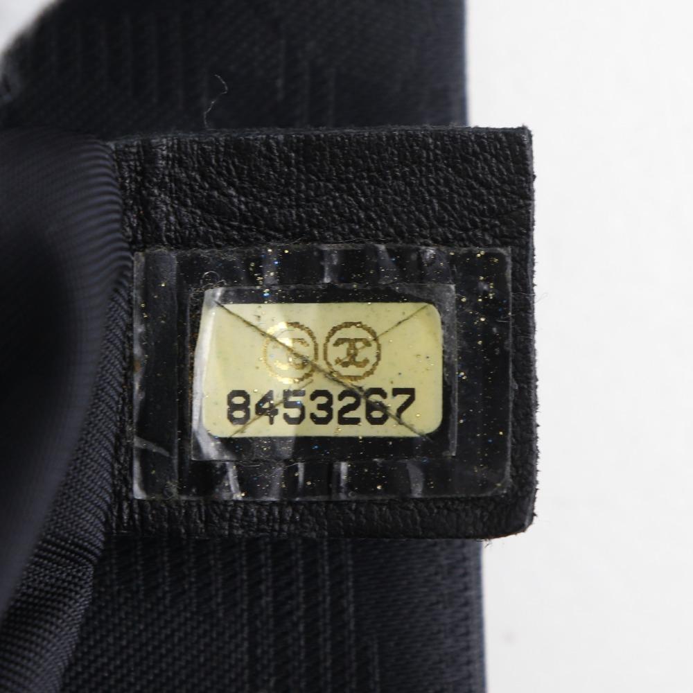 CHANEL Tote MM Tote Bag A15991 New travel line black Nylon canvas Women Used