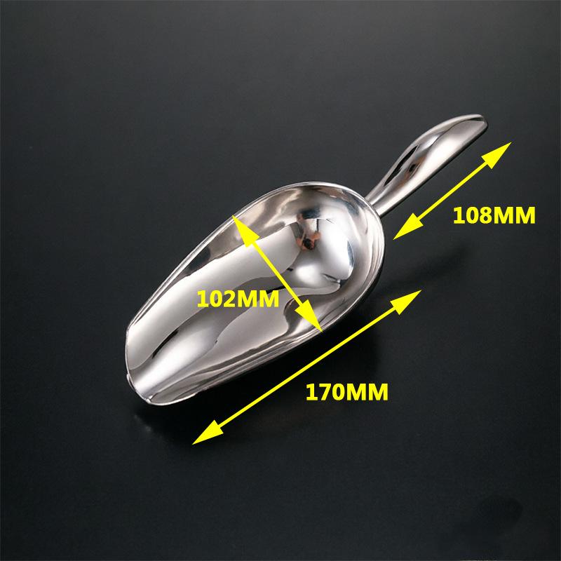 Stainless Steel Thickened Ice and Food Shovel for Tea and Milk Shops