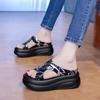 Coole Hausschuhe Damen Sommerbekleidung 2025 neu Ausgehen Plateau Casual Strandsandalen Lazy Fashion Schwangere Ein-Wort-Pantolette