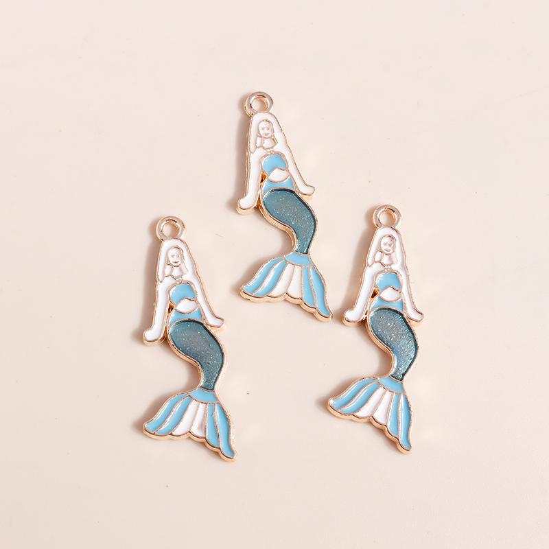 10pcs Cute Marine Life Charms for Jewelry Making Enamel Starfish Shell Mermaid Charms Pendants for DIY Necklaces Earrings Gifts