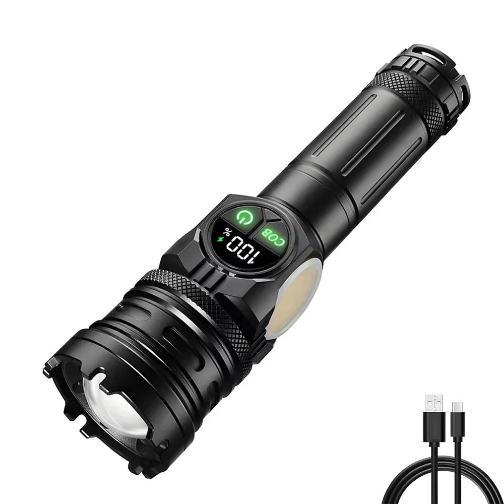 

Мощный светодиодный фонарик 9900LM с боковым светом COB, перезаряжаемый фонарь-прожектор Type-C, 9 режимов, для кемпинга и отдыха на природе, магнитная лампа 9 Modes(1200mah)