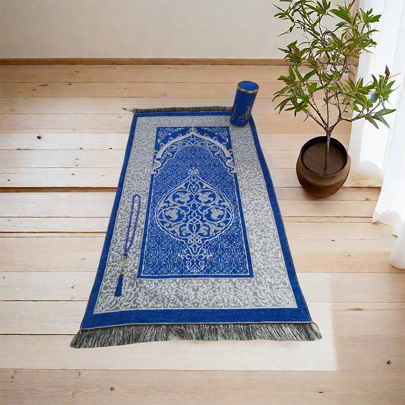 

3PC Мягкий исламский молитвенный коврик Исламские подарки для мусульманских четок Мусульманский цилиндр Подарочная коробка Подарки Доступно несколько вариантов королевский синий