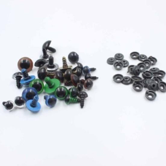 100 vnt. 12 mm plastikinės saugos akys „pasidaryk pats“ lėlėms, lėlių lėlių amatai, pliušiniai gyvūnai žaislai