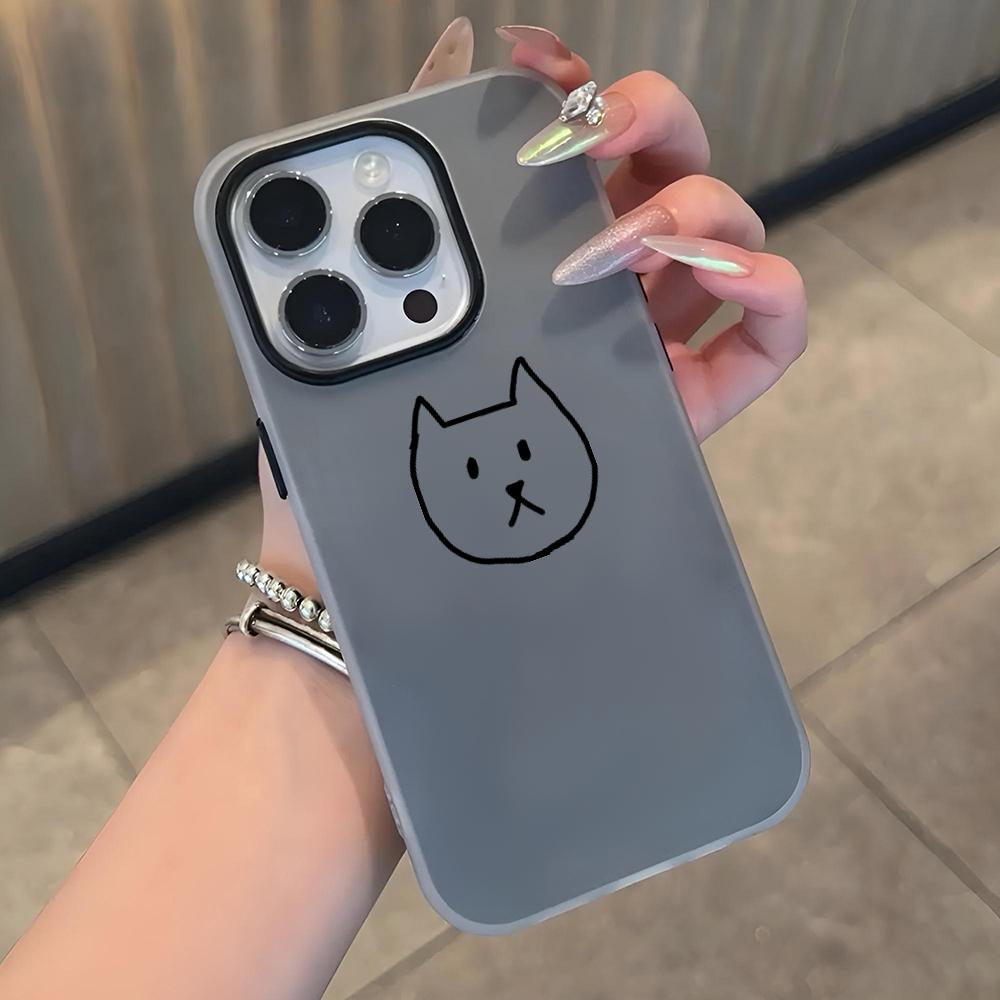 Cartoon Black Cat Phone Case Soft Matte Candy For IPhone 17 16 15 14 Pro Max Plus 13 12 11 Transparent Bumper Cover