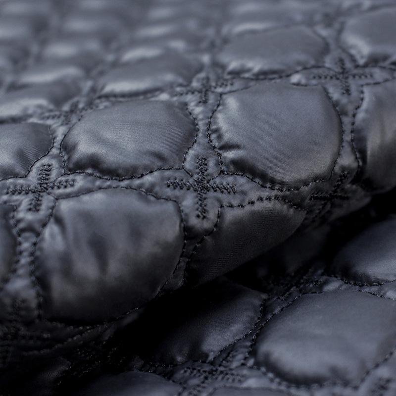 135x100cm Autumn and Winter Quilted Cotton Fabric,Black Making Padded Jacket Coat Lining Girls' Cute Quilted Cotton Cloth