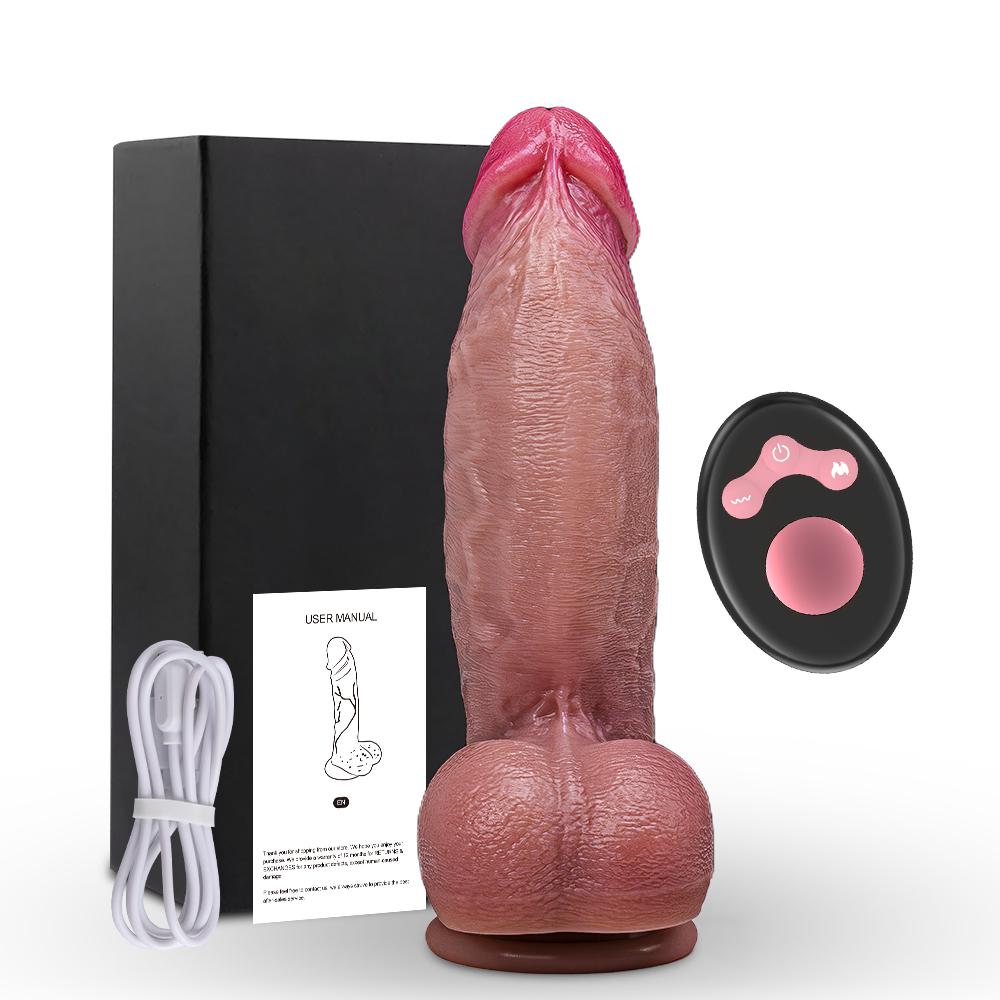 Realistic Dildo Penis Dick Telescopic Vibrator Thrusting Vibrating Rotating Big Thick Remote Vaginal Stimulation Female Masturbation For Adult Sex Toy