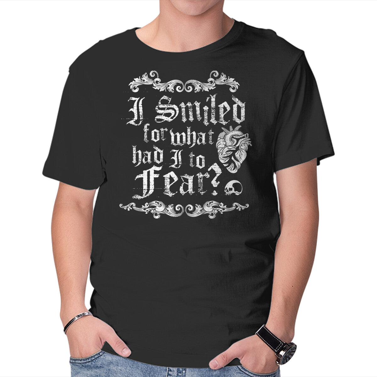 Unisex Crew Neck T-Shirt What Had I To Fear? Graphic Short Sleeve Casual Tee XXXL