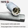 Yiertuo Magnetic 12-Point Thin-Walled Chrome-Molybdenum Steel Spark Plug Socket 3/8" Wrench