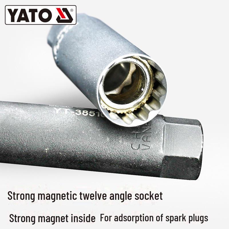 Yiertuo Magnetic 12-Point Thin-Walled Chrome-Molybdenum Steel Spark Plug Socket 3/8" Wrench