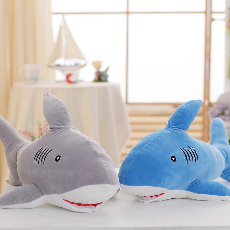 Plush Toy Shark Doll White Shark Rag Doll Long Dolphin Throw Pillow Creative Girl Birthday Gift Children'S Doll
