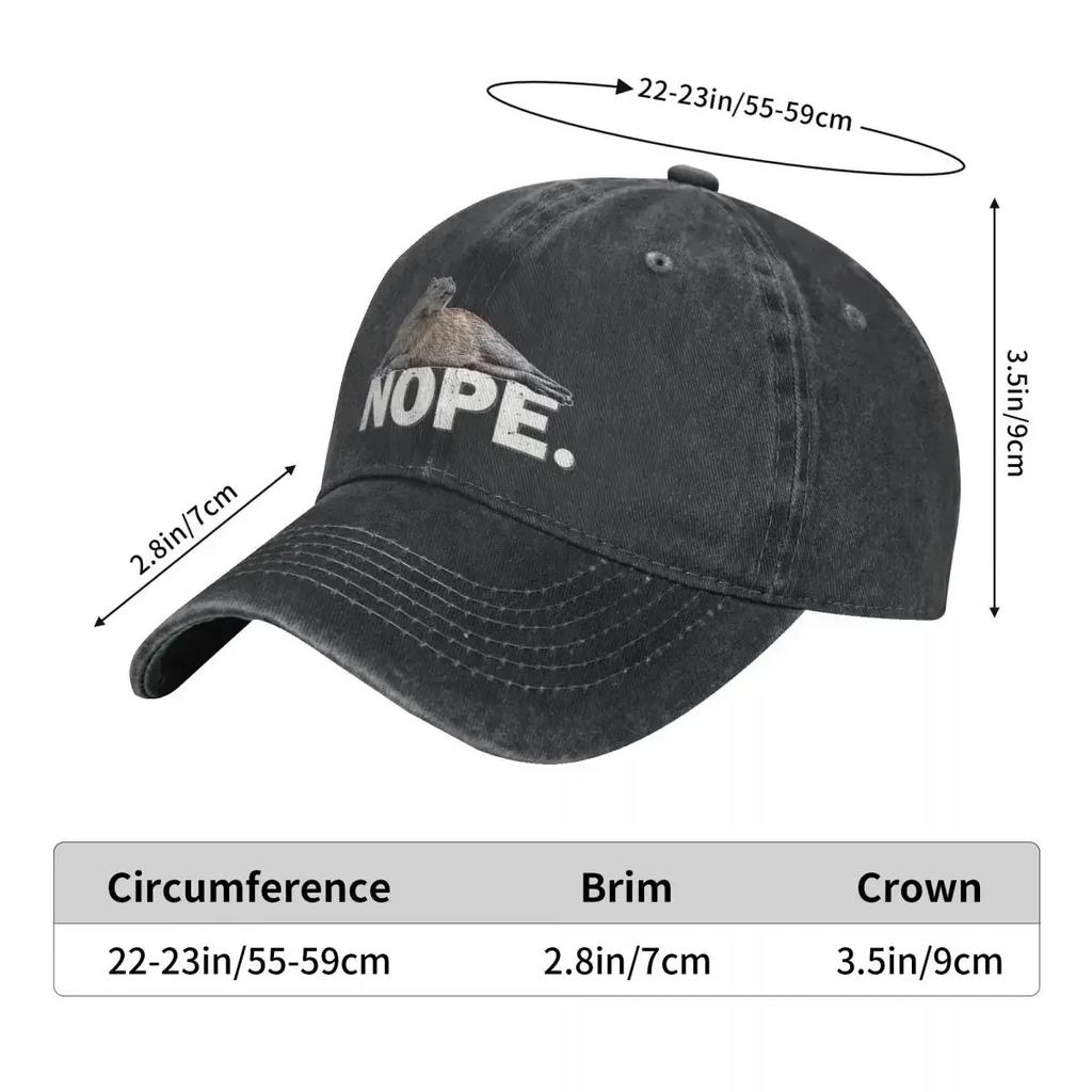 Capybaras Nope Men Women Baseball Caps Distressed Washed Hats Cap Vintage Outdoor Activities Headwear