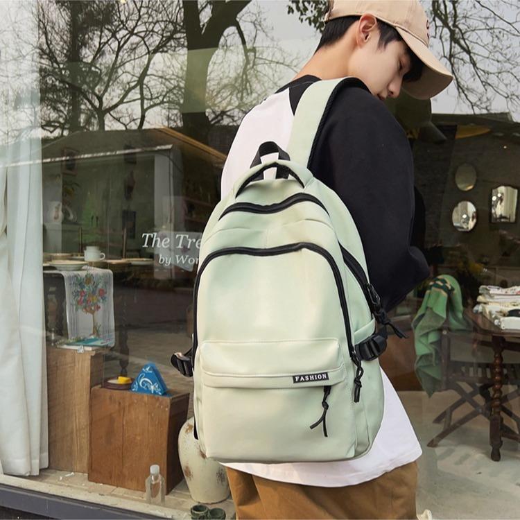 Korean-style Solid-color, Fresh and Clean Backpack for High School Students, A Campus Instagram Style, A Simple Forest-themed Backpack for Girls