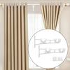 8 Pack Double Curtain Poles Holder White Metal Drapery Rod Support Wall Brackets with Screws for Living Room and Bedroom
