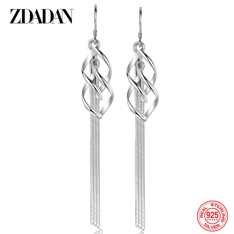 925 Sterling Silver Twisted Earrings for Women Fashion Jewelry Accessories Wholesale серебряный