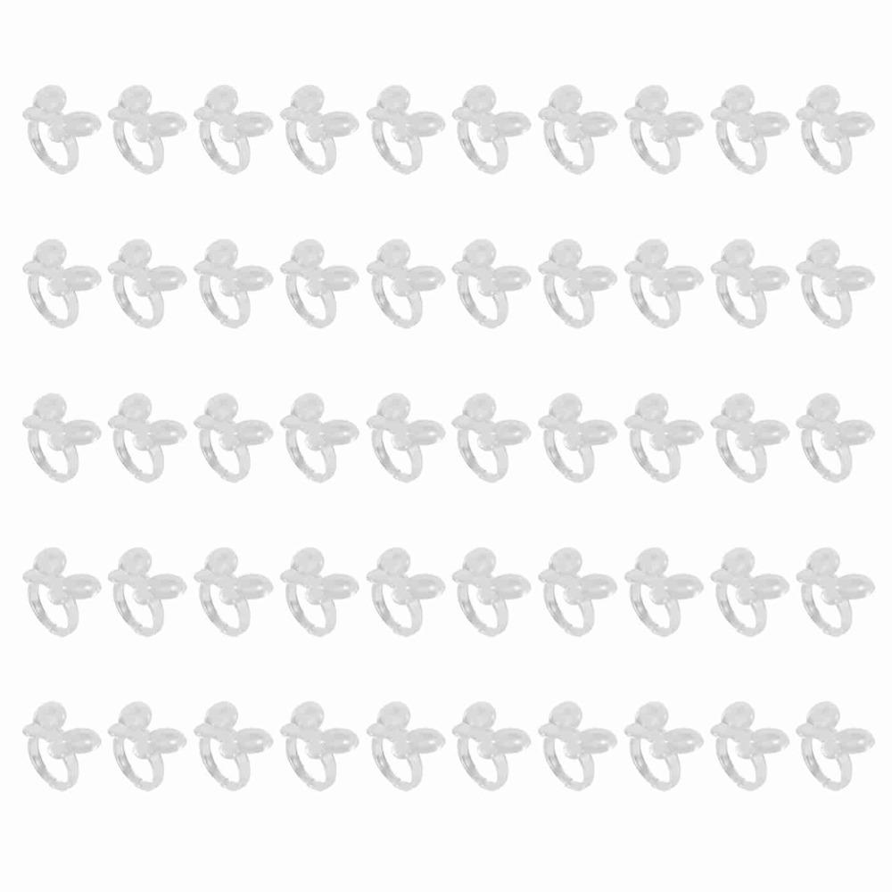 

50pcs Transparent Nail Chart Ring Butterfly Nail Art Display Tool For DIY Enthusiast