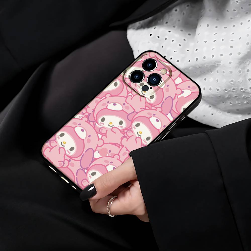 Cute Cartoon M-Melody Phone Case For IPhone 17 15 Pro Max 14 Pro 12 11 13 Mini X XR XS 16 Plus SE Back Cover