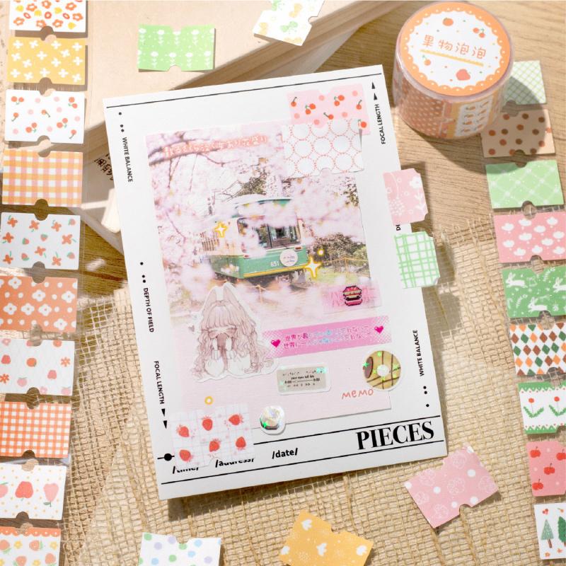 1 Roll 3x200cm Kawaii Cartoon Decorative Label Tape, Adorable Prints & High Adhesion, Perfect for Journal Embellishment