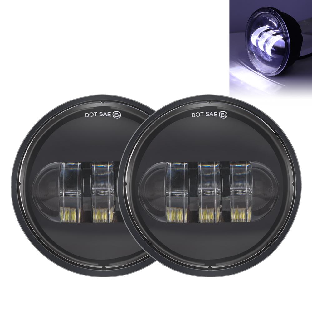 For Harley Motorcycle Light DRL Davidson Electra Glide Softail Fat Boy Touring 30W Waterproof Lights 4.5 Inch Fog Lamps