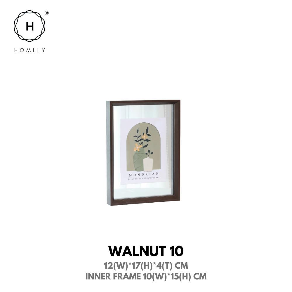 

Homlly Double Sided Floating Photo Frame with Transparency Plexiglass WALNUT 10x15cm X3