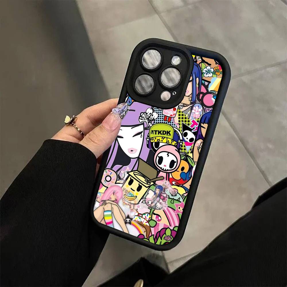 Japan Tokidokis For iPhone 17 16 15 14 13 12 11 Pro Max Plus Black Full Coverage Soft Funda Silicone Cover