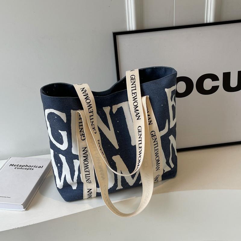 Tote Mommy Canvas Tasche Neuer Alphabet-Druck Einfache Umhängetasche Trendig