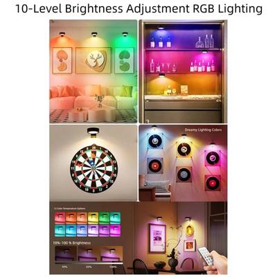 2/4Pcs Wall Mounted Magnetic LED Light Rechargeable Dimmable Wireless Picture Light with Control Remote Adjustable Timer