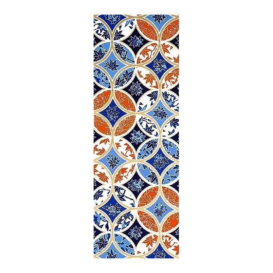 Somenbo Tenugui Towel, Sometsuke Nishiki Maple and Shippo, Navy, Red, Gold, Hand-dyed, 100% Cotton, Tokuoka, Made in Japan, 35cm x 100cm