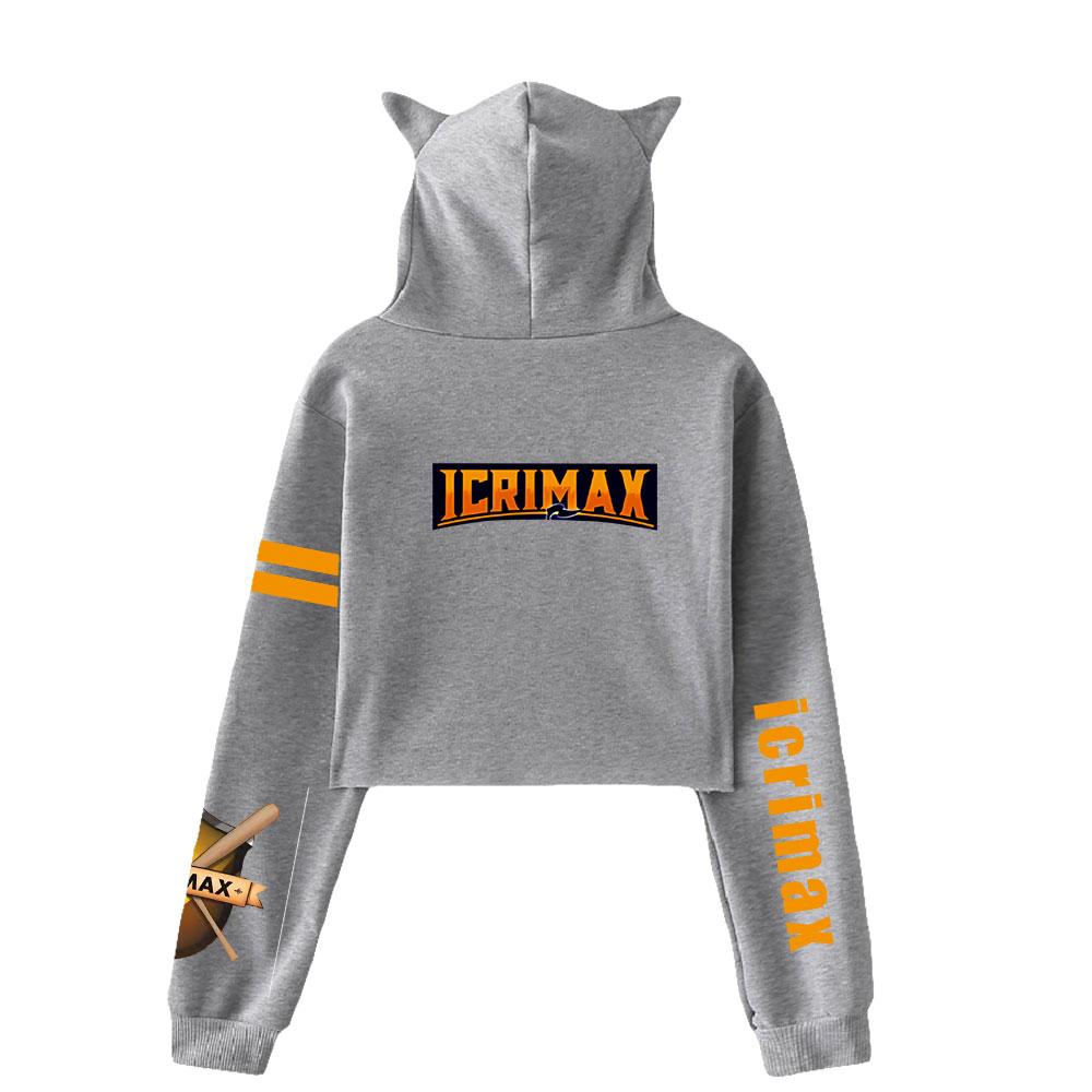 Streetwear Women Sexy Icrimax Letter Print Cropped Sweatshirts Oversize Loose Harajuku Pullovers Spring Korean Casual Tops