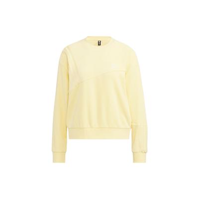 Sudadera Neo Vibe con Estampado del Logotipo de la Marca en el Frente Manga Larga Pulóver Deportivo Tops de Mujer Amarillo HN2370