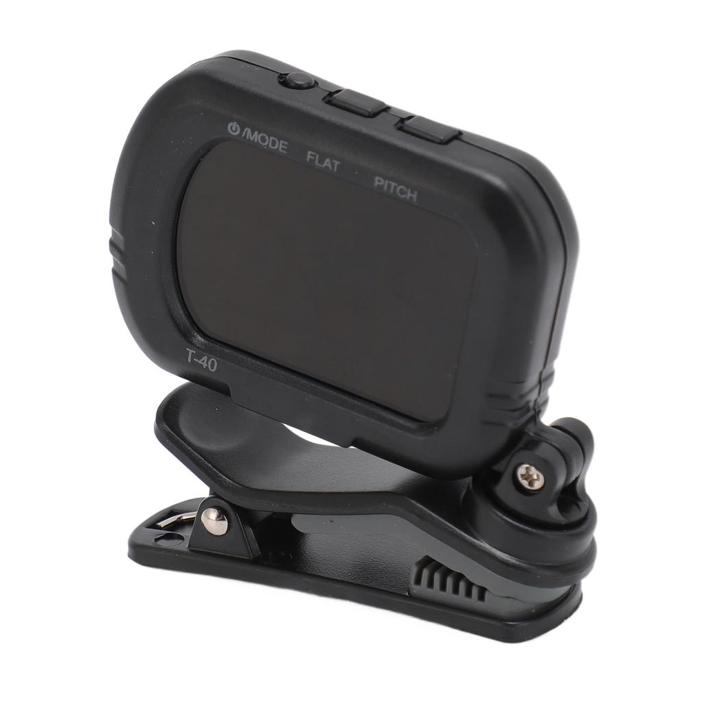 Clip On Guitar Tuner Black LCD Display A0 27.5Hz To C8 4186Hz Quick Response Violin Tuner for Bass U